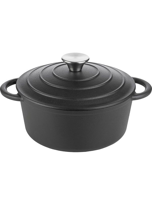 Кастрюля для запекания «Эмбер Каст Мэтт»;чугун;2,5л;D=22,H=15,5см;черный