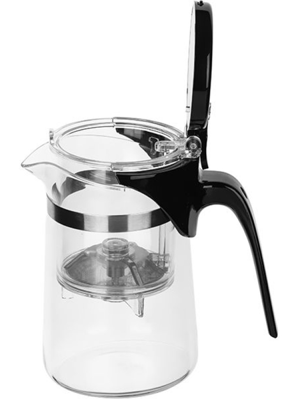 Чайник заварочный «Гунфу» с фильтром;термост.стекло,поликарбонат;0,5л;D=85,H=145,L=140мм;прозр.