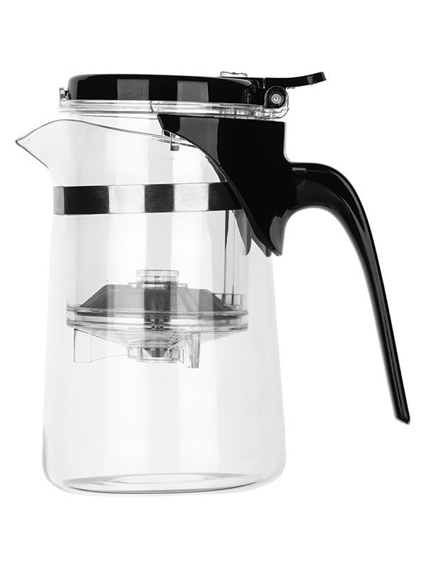 Чайник заварочный «Гунфу» с фильтром;термост.стекло,поликарбонат;0,5л;D=85,H=145,L=140мм;прозр.