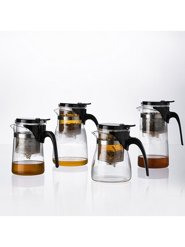 Чайник заварочный «Гунфу» с фильтром;термост.стекло,поликарбонат;0,5л;D=85,H=145,L=140мм;прозр.