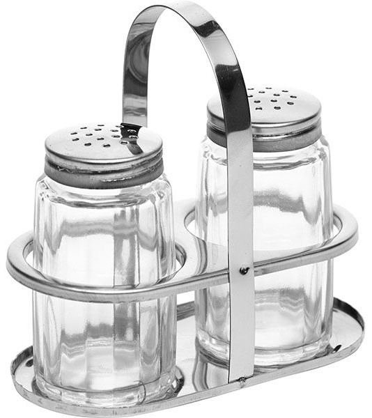 Набор для специй на подставке: солонка и перечница