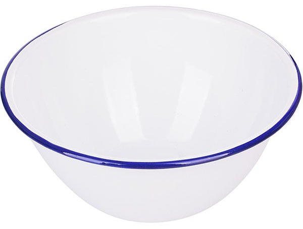 Салатник эмалированный;сталь;0,9л;D=170,H=65мм;белый,синий