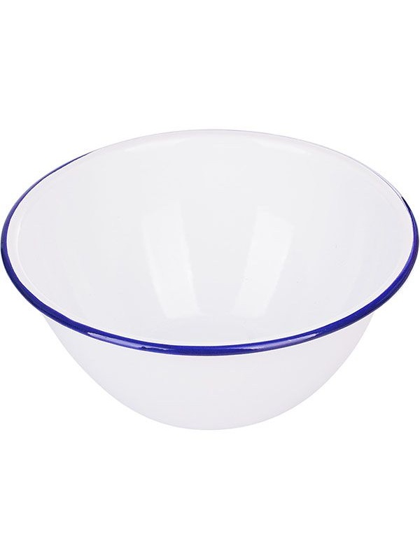 Салатник эмалированный;сталь;0,9л;D=170,H=65мм;белый,синий