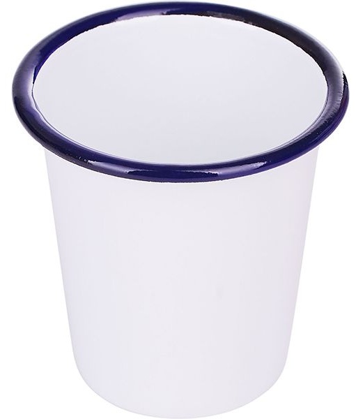 Стакан;эмалиров.сталь;300мл;D=9,H=9см;белый,синий