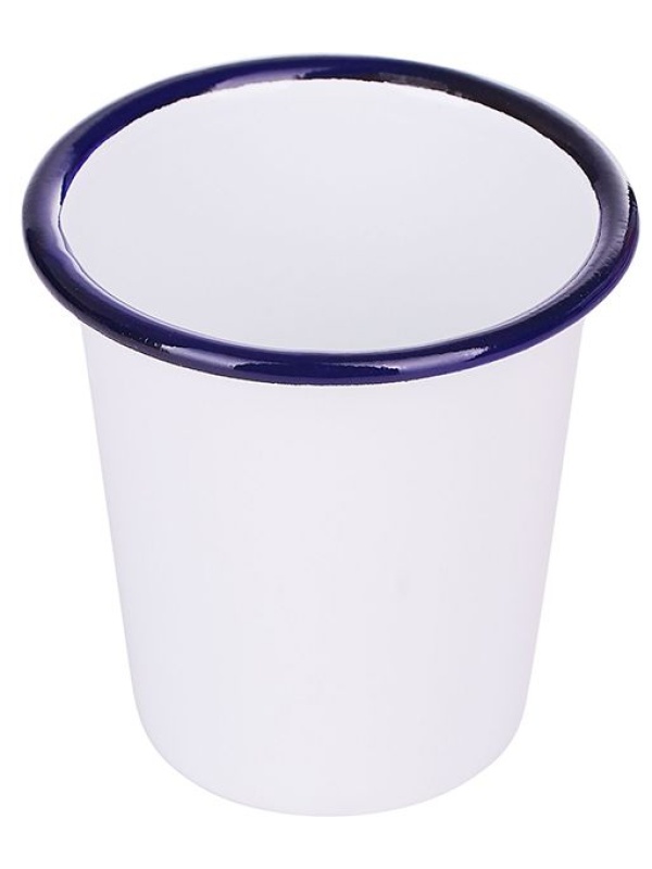 Стакан;эмалиров.сталь;300мл;D=9,H=9см;белый,синий