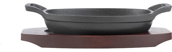 Сковорода для фахитос «Эмбер Каст Мэтт»;чугун,дерево;,H=45,L=155,B=95мм;черный,тем.дерево