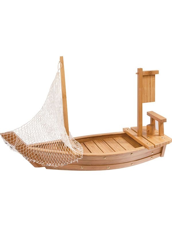 Блюдо для суши «Корабль»;сосна;,H=14,5,L=60,B=23см;св. дерево