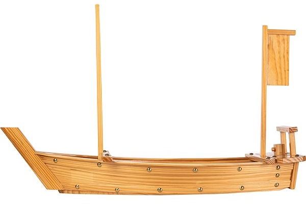 Блюдо для суши «Корабль»;сосна,сталь;,H=48,5,L=75,B=26,5см;бежев.