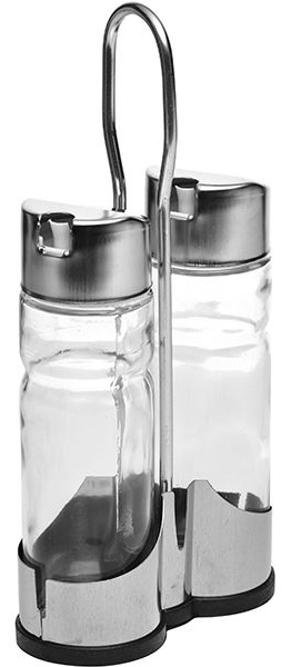 Набор для специй для масла и уксуса на подставке;стекло,сталь нерж.;165мл;D=44,H=230,L=110,B=115мм;м