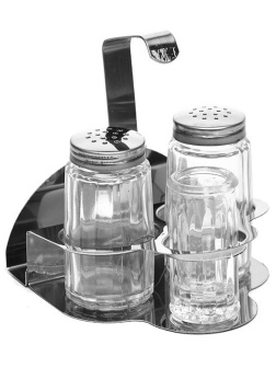 Набор для специй с салфетницей и стаканом для зубочисток;сталь нерж.,стекло;50мл;,H=10,5,L=10,B=10,7