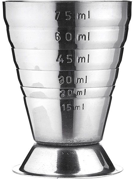 Джиггер «Пробар» с делениями;сталь нерж.;75мл;D=52,H=75мм;серебрист.