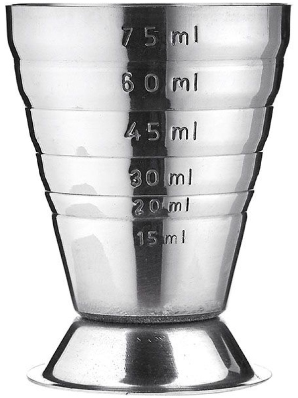 Джиггер «Пробар» с делениями;сталь нерж.;75мл;D=52,H=75мм;серебрист.