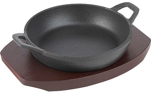 Сковорода для фахитос «Эмбер Каст Мэтт»;чугун,дерево;D=140,H=45мм;черный,тем.дерево