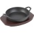 Сковорода для фахитос «Эмбер Каст Мэтт»;чугун,дерево;D=140,H=45мм;черный,тем.дерево