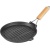 Сковорода-гриль «Эмбер Каст Мэтт»;чугун,дерево;D=220,H=18мм;черный,св. дерево