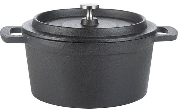 Кастрюля для запекания «Эмбер Каст Мэтт»;чугун;0,7л;D=14,H=7см;черный