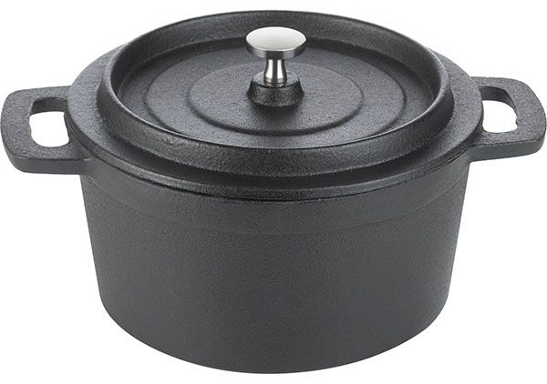 Кастрюля для запекания «Эмбер Каст Мэтт»;чугун;0,7л;D=14,H=7см;черный