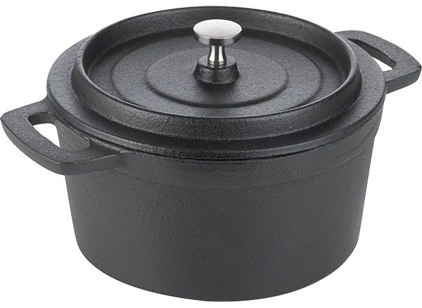 Кастрюля для запекания «Эмбер Каст Мэтт»;чугун;0,7л;D=14,H=7см;черный