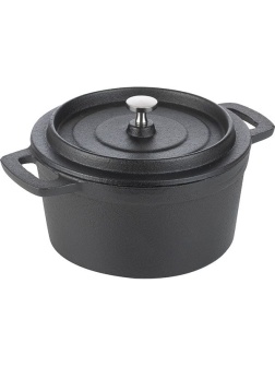 Кастрюля для запекания «Эмбер Каст Мэтт»;чугун;0,7л;D=14,H=7см;черный