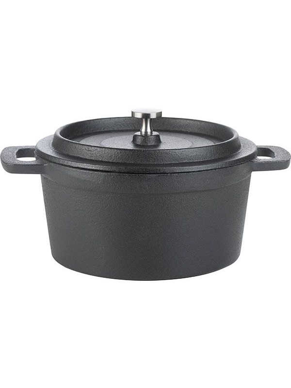 Кастрюля для запекания «Эмбер Каст Мэтт»;чугун;0,7л;D=14,H=7см;черный