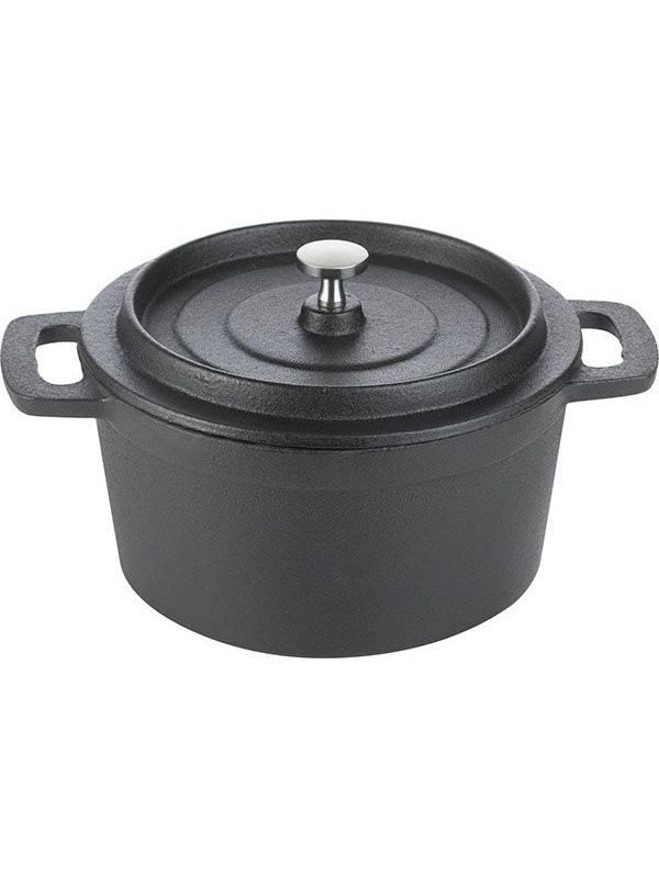 Кастрюля для запекания «Эмбер Каст Мэтт»;чугун;0,7л;D=14,H=7см;черный