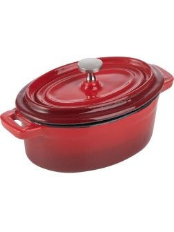 Кастрюля для запекания;чугун;250мл;,H=70,L=125,B=90мм;красный,черный