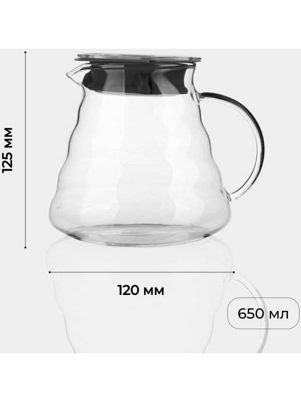 Чайник заварочный «Идзуми» с силиконовой прокладкой;термост.стекло;0,65л;D=12,H=12,5см