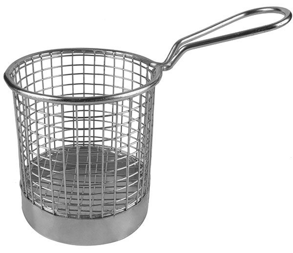 Корзинка для картофеля фри «Проотель»;сталь нерж.;D=90,H=85,L=80мм