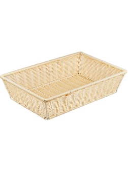 Корзина плетеная для хлеба прямоугольная;полиротанг;,H=10,L=42,5,B=28см;бежев.