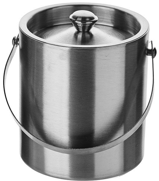 Емкость для льда с крышкой «Проотель»;сталь нерж.;1,1л;D=12,H=14,B=14см;металлич.