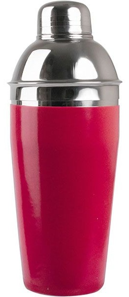 Шейкер европейский «Пробар»;сталь нерж.,винил;0,7л;D=86,H=330мм;красный,серебрист.
