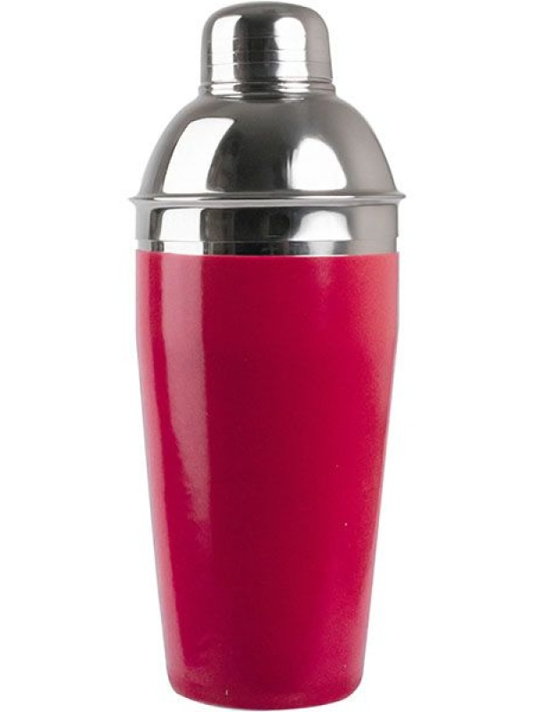 Шейкер европейский «Пробар»;сталь нерж.,винил;0,7л;D=86,H=330мм;красный,серебрист.