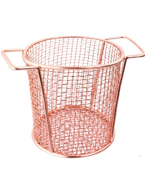 Корзинка для картофеля фри «Проотель»;сталь нерж.,медь;,H=80,L=95,B=90мм