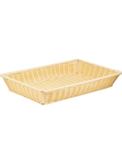 Корзина для хлеба плетеная;полиротанг;,H=85,L=530,B=325мм;бежев.