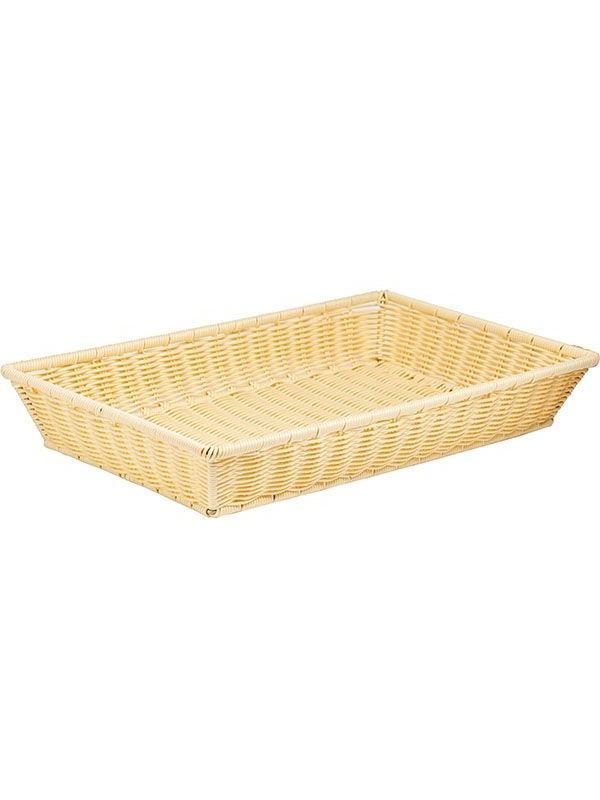 Корзина для хлеба плетеная;полиротанг;,H=85,L=530,B=325мм;бежев.