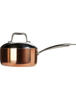 Сотейник с крышкой 3-х слойный медь;сталь нерж.,алюмин.;3л;D=200,H=95мм;медный