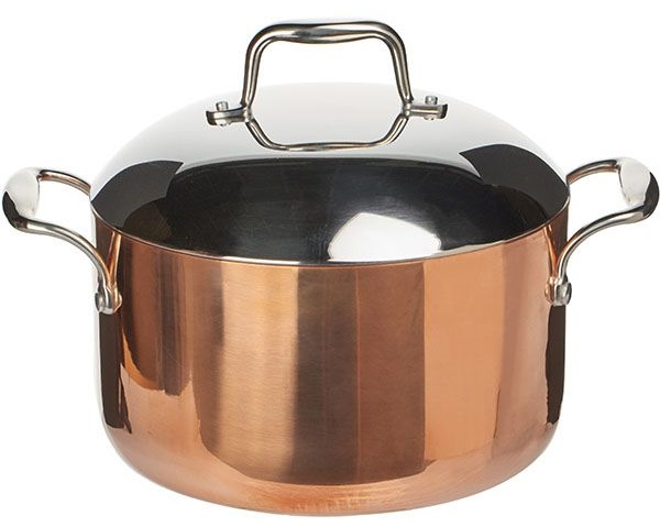 Кастрюля с крышкой цвета меди (объем 3 л.)