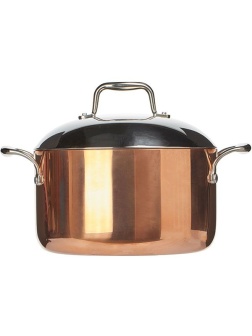 Кастрюля с крышкой 3-х слойная медь;сталь нерж.,алюмин.;6л;D=24,H=13,5см