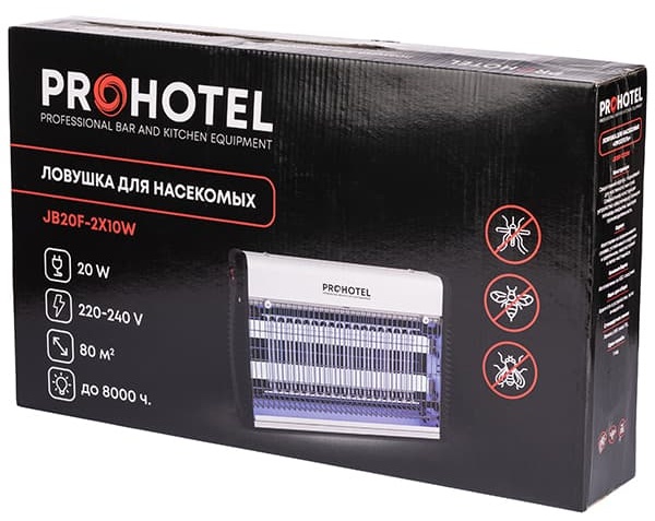 Ловушка для насекомых «JB20F»;алюмин.,пластик;,H=264,L=389,B=72мм;20вт;белый,черный