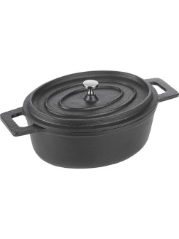 Кастрюля для запекания «Эмбер Каст Мэтт»;чугун;0,8л;,H=7,L=18,B=14см;черный