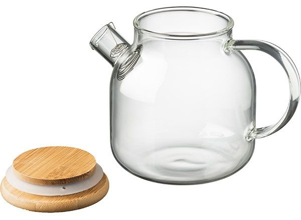 Стеклянный заварочный чайник «Проотель» с бамбуковой крышкой (объем 0,5 л)
