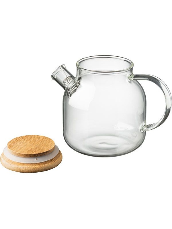 Стеклянный заварочный чайник «Проотель» с бамбуковой крышкой (объем 0,5 л)