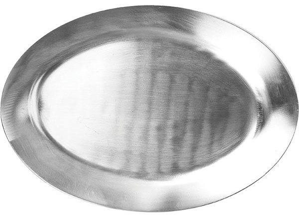 Блюдо овальное;алюмин.;,H=2,L=28,B=20см;металлич.