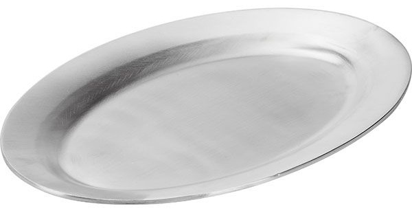 Блюдо овальное;алюмин.;,H=2,L=30,B=20см;металлич.