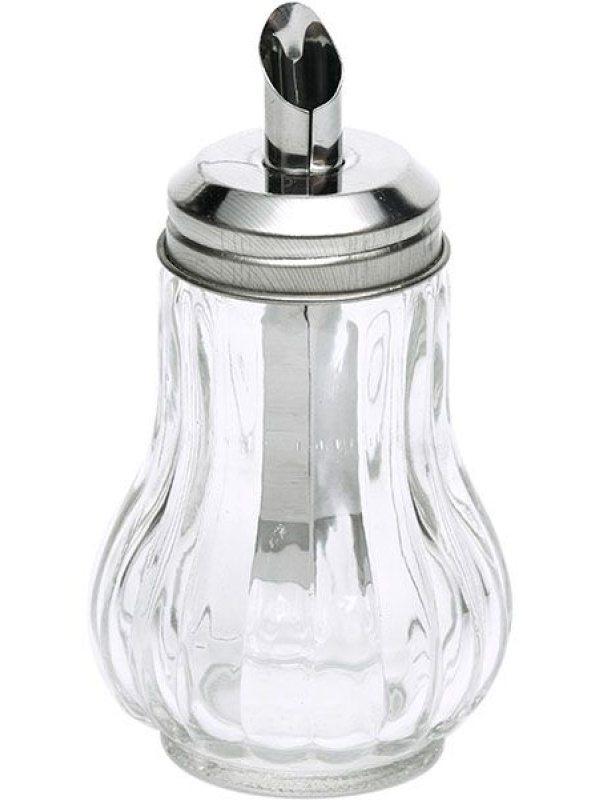 Стеклянная фигурная сахарница с дозатором (180 мл.)