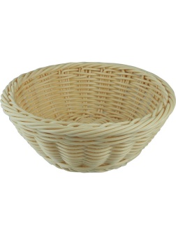 Корзина плетеная для хлеба;полиротанг;D=19,H=7см;бежев.