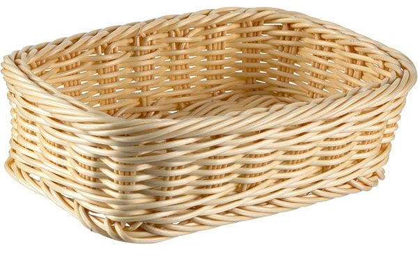 Корзина плетеная для хлеба прямоугольная;полиротанг;,H=7,L=22,B=15см;бежев.