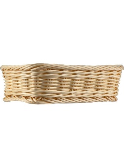 Корзина плетеная для хлеба прямоугольная;полиротанг;,H=7,L=22,B=15см;бежев.