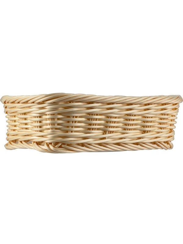 Корзина плетеная для хлеба прямоугольная;полиротанг;,H=7,L=22,B=15см;бежев.