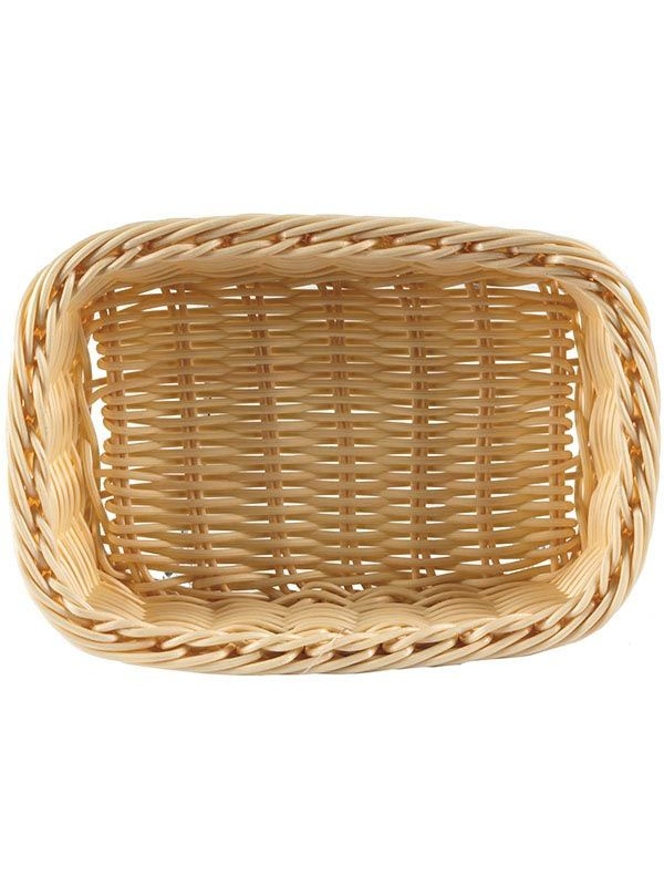Корзина плетеная для хлеба прямоугольная;полиротанг;,H=7,L=22,B=15см;бежев.